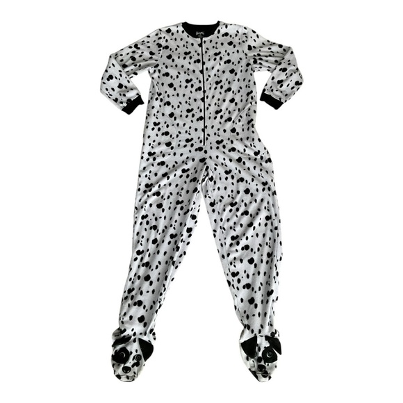 Nick & Nora Dalmatian Fleece Footed Onesie Pajamas – Women’s Size M - Picture 1 of 6
